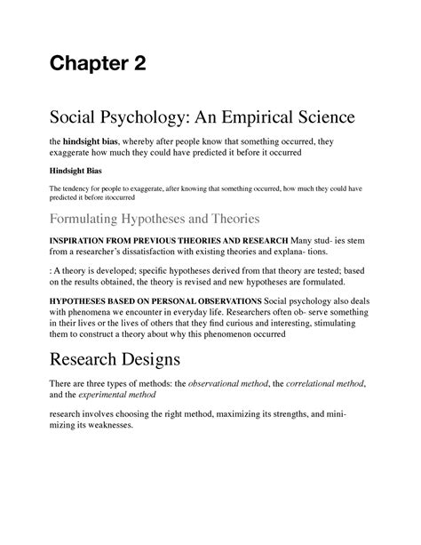 Psych Chapter Lecture Notes Chapter Social Psychology An