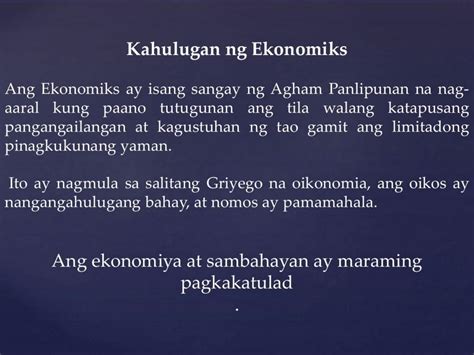 Solution Aralin Kahulugan At Kahalagahan Ng Ekonomiks Studypool