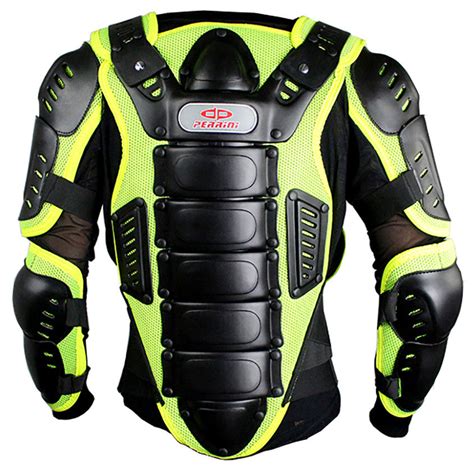 Perrini Green CE Approved Full Body Armor Motorcycle Jacket Night Visi – TopGearLeathers