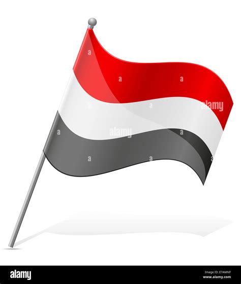 Flag Of Yemen Illustration Isolated On White Background Stock Photo Alamy