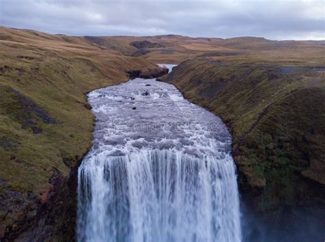 Aerial View Of Skogafoss Waterfall, Iceland By Drone Stock Image - Image of europe, list: 160987087