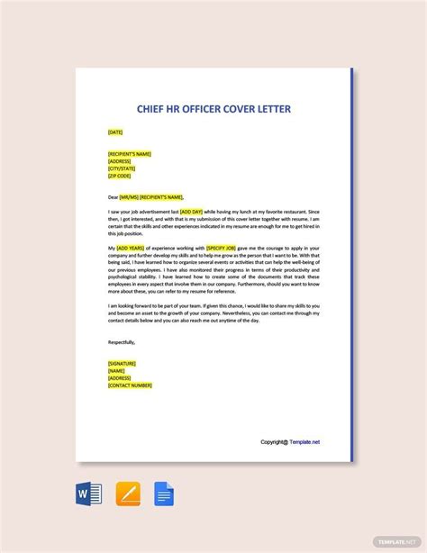 Hr Cover Letter Templates In Word Free Download