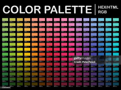 Color Palette Color Chart Print Test Page Color Codes Rgb Hex Html ...