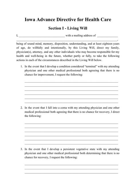 Iowa Advance Directive For Health Care Form Fill Out Sign Online And