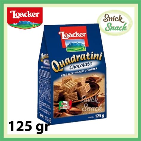 Jual Loacker Quadratini Chocolate Wafer Biskuit Krim 125 Gr Coklat