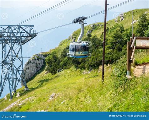 Cable Car Or Lift Gondola In Peak Panorama Of Monte Baldo Editorial ...