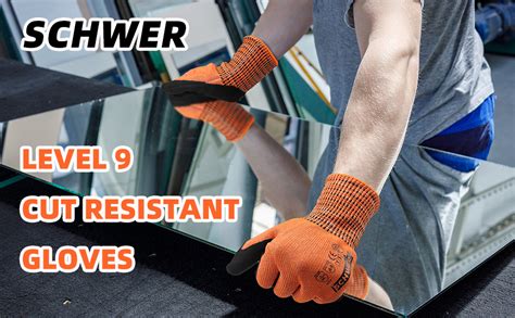 Schwer Cut Resistant Gloves Level Touchscreen Sandy Nitrile Coated