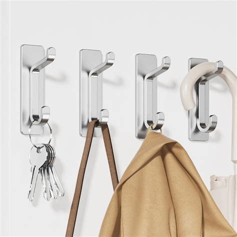 Pickpiff Self Adhesive Hooks For Hanging Extra Sticky Metal Stainless