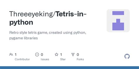 Github Threeeyeking Tetris In Python Retro Style Tetris Game Created Using Python Pygame