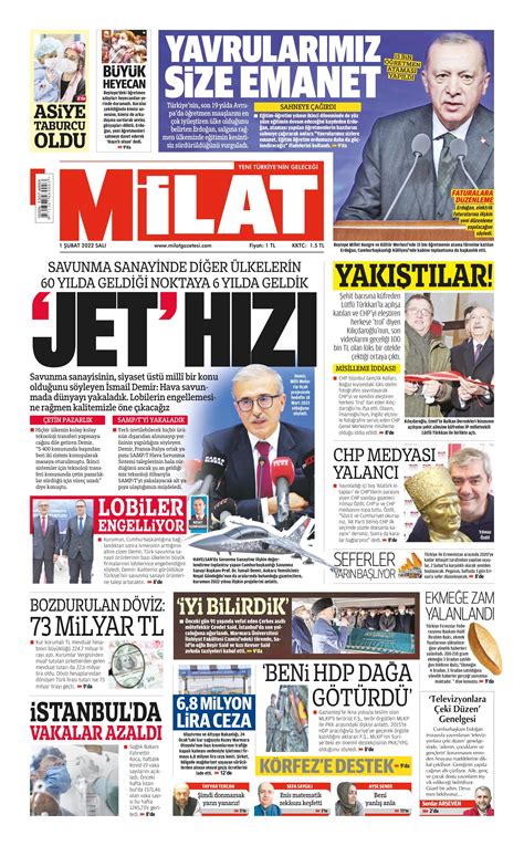 Milat Gazetesi Ubat Sal G N Man Eti