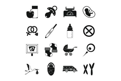 Pregnancy Symbols Icons Set Graphic By Ylivdesign · Creative Fabrica