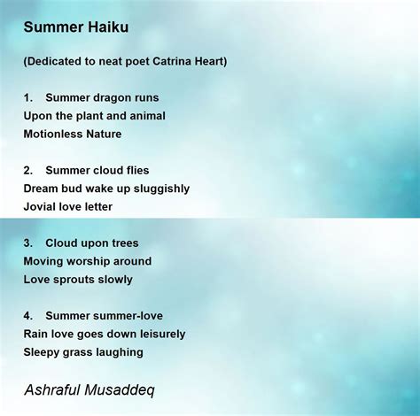 Summer Haikus Summer Haikus Poem By Nael Abdallah 56 Off