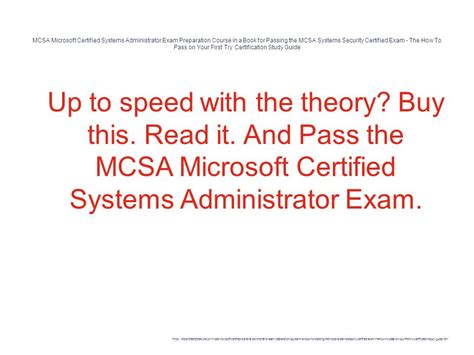 Mcsa Microsoft Certified Systems Administrator Exam Preparation Course