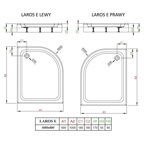 Brodzik Asymetryczny Radaway Laros E Compact 100x80x17x5 5 Prawy ERA