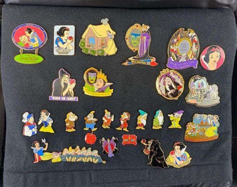 Group Of 27 Disney Snow White And The Seven Dwarfs Enamel Pins