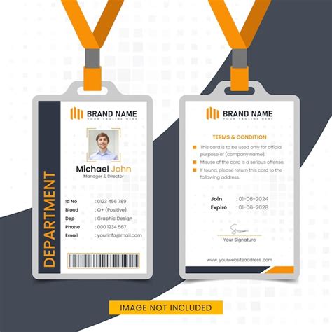 Premium Vector Department Id Card Design Template