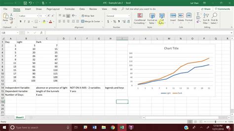 Making A Graph On Excel For Biology Lab Youtube