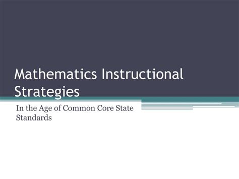 Ppt Mathematics Instructional Strategies Powerpoint Presentation Free Download Id 4361707