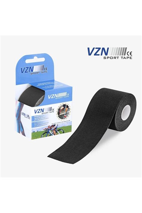 Vzn Kinesio Sport Tape Sporcu Ağrı Bandı 5m X 5cm Siyah 4 Adet