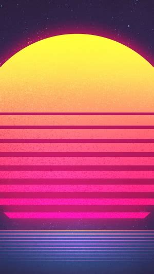 Sunset Digital Art Synthwave Vaporwave Retrowave Rare 16854 Hot Sex