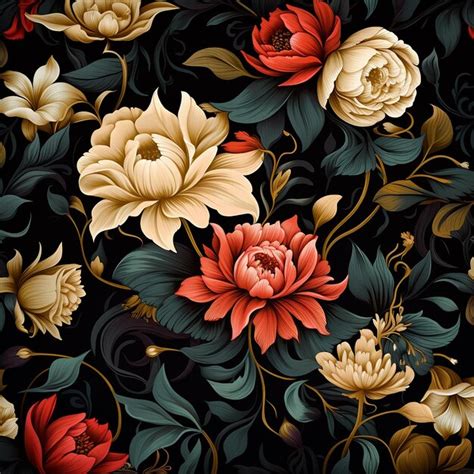 Premium Photo Black Floral Elegance Background Grace