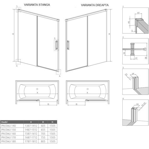 Radaway Idea Pn Dwj Paravan Cada Cu Usa Glisanta 160 Cm 10003160 01