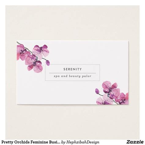 Pretty Orchids Feminine Business Card Business Cards