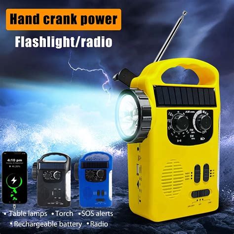 4000mAh 1200mAh Multifunction Radio Hand Crank Solar USB FM AM