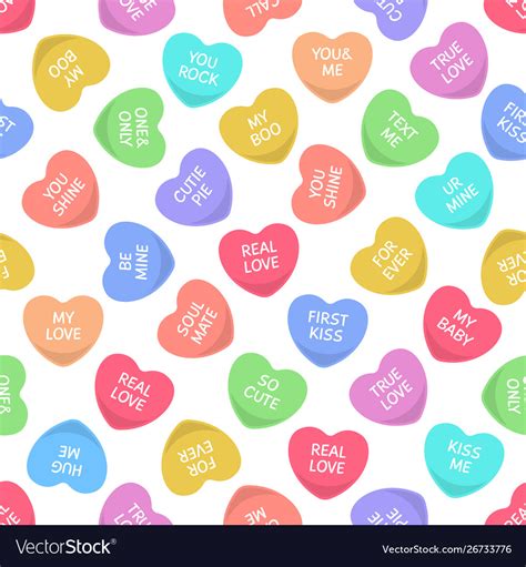 Candy seamless hearts pattern colorful heart Vector Image