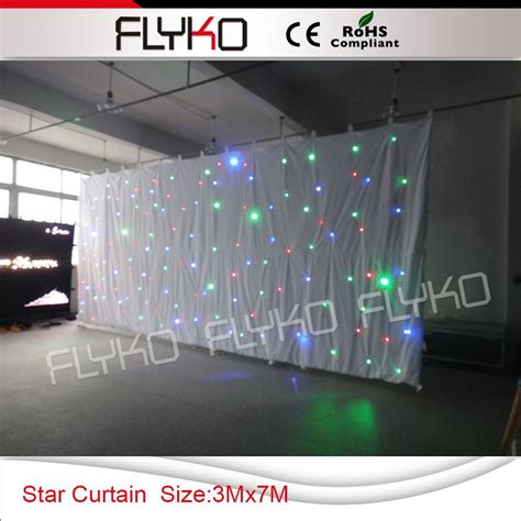 Frete grátis 7x3 m rgb conduziu a luz estrelado cortina de casamento