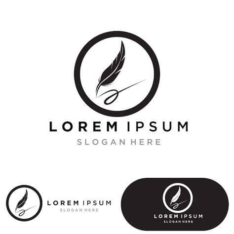 Premium Vector Feather Pen Logo Template