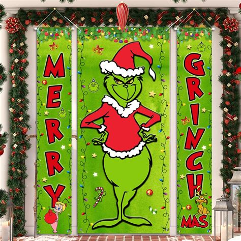 Merry Gri Inchsmas Decorations Whoville Christmas Door Banner Hanging