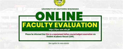 Online Faculty Evaluation 1st Semsy 2022 2023 University Of Southern Mindanao