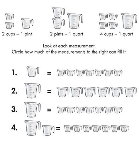 Printable Measuring Cup Worksheets Learning How To Read | Hot Sex Picture