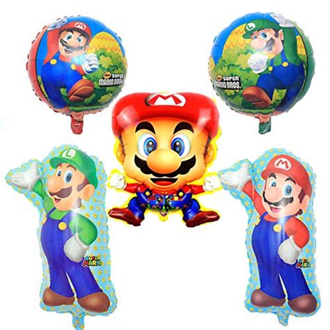 38 Pcs Mario Brothers Balloons Mary Balloons Mario Party Supplies For