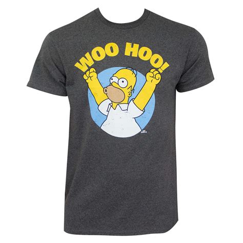 The Simpsons Mens Homer Woohoo Graphic Tee With Short Sleeves Sizes S 2xl