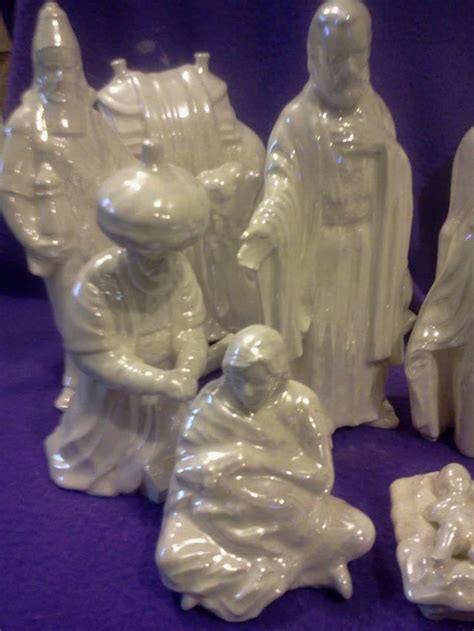 Ceramic Large Nativity 15 Piece Glazed Set With Mother Of Etsy