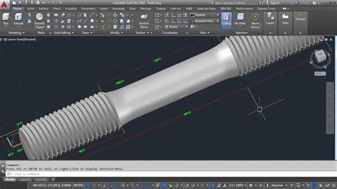 AutoCAD 3D Stud Bolt How To Drawing Stud Bolt YouTube