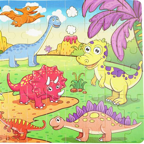 Kolorowa układanka puzzle dla dzieci 40 el dinozaury Kategorie