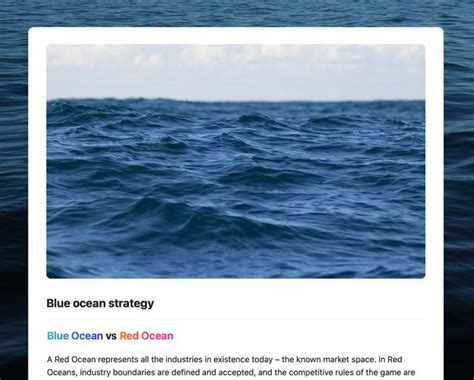 Blue ocean strategy | Free Craft Template