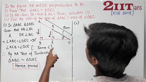 SIMILARITY Exercise 13 3 Q8 Class X ICSE In The Given Figure AB And