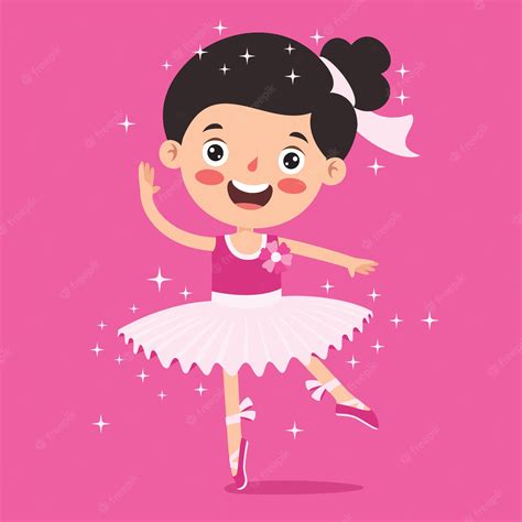 Premium Vector | Cartoon character performing classical ballet