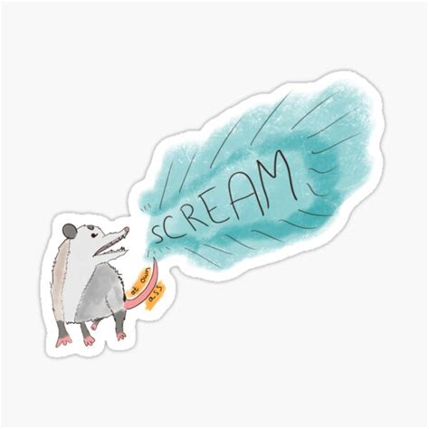 Scream At Own Ass Opossum Sticker By Reallyjustsam Redbubble