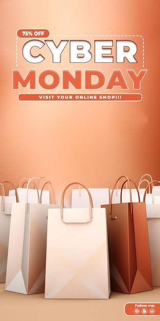 Premium Psd Paper Shopping Bag Cyber Monday Artificial Intelligence