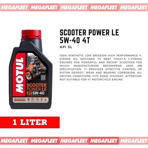 MOTUL SCOOTER POWER LE 4T 5W 40 1L Lazada PH