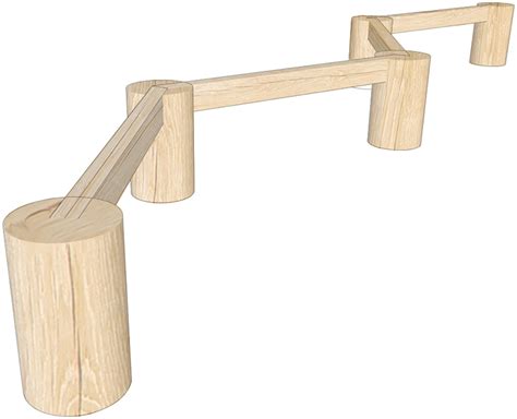 Balance Beam Trail Wooden Playground Equipment For Schools And Parks