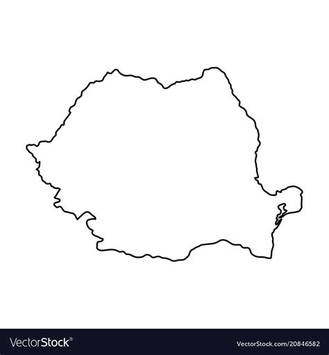 Romania Map Of Black Contour Curves Royalty Free Vector