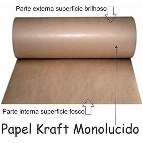 Papel Kraft Bobina Cm X M G Monolucido Scrity Bobina