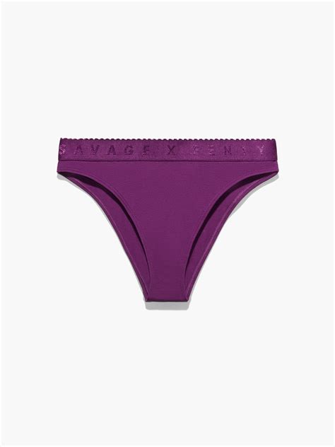 Savage X Cotton Jersey High Leg Bikini In Purple Savage X Fenty Germany