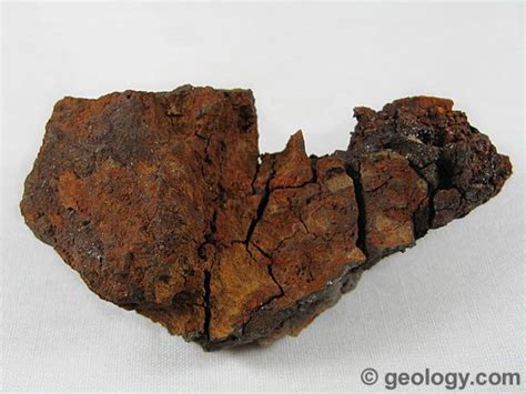 Limonite: an iron oxide used as pignment and iron ore